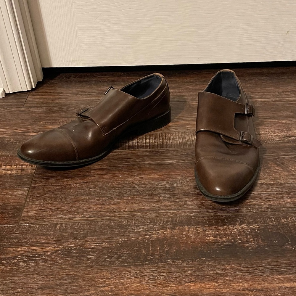 Joseph Abboud Brown Leather Dress Shoes with Buckles / Men’s Size 12